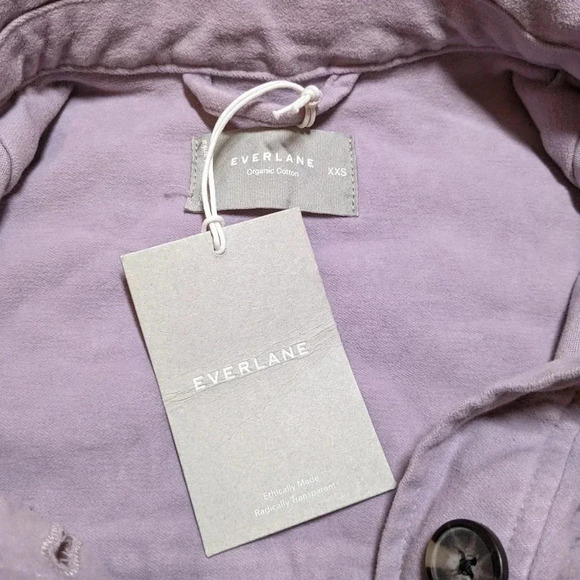 NEW Everlane Purple Moleskin Utility Jacket Organic Cotton XXS Pockets - Picture 5 of 11